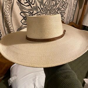 Classic Cream Straw Hat with Brown Band
